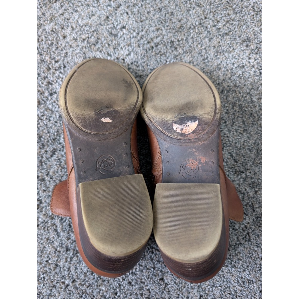 Lucky Brand Banterr Brown Leather Ankle Boots Side Zip Booties 7 - Picture 4 of 5